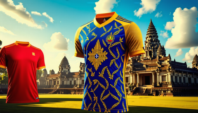 plongez dans l'élégance du nouveau maillot du cambodge ! un design moderne et des couleurs vibrantes qui incarnent la richesse et la culture cambodgienne. que vous soyez un fervent supporter ou simplement passionné de mode sportive, ce maillot est fait pour vous. découvrez-le dès maintenant pour afficher votre fierté cambodgienne sur le terrain !