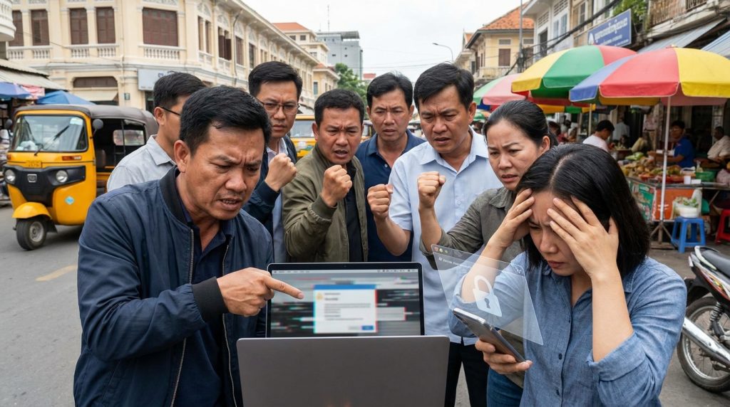 découvrez la colère croissante des chinois au cambodge face aux escroqueries en ligne et au gel de leurs comptes bancaires, une situation préoccupante pour la communauté expatriée.