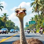 découvrez la vidéo surprenante d'une autruche au cœur d'une autoroute bondée en thaïlande, un moment insolite et captivant qui a fasciné les automobilistes.