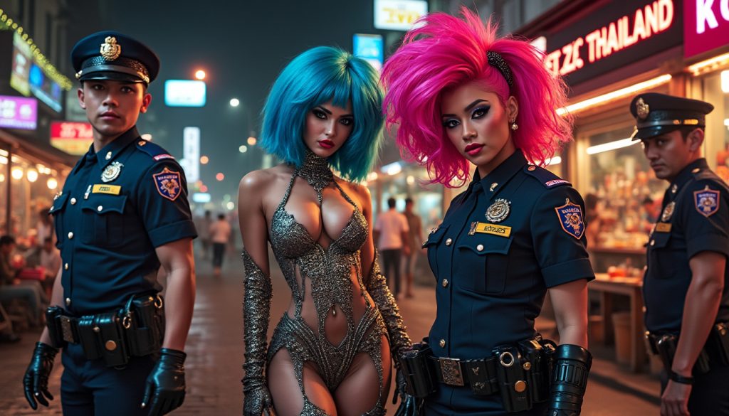 en thaïlande, des policiers déguisés en drag queens infiltrent et démantèlent un réseau de trafiquants de drogue, révélant une opération audacieuse et innovante.