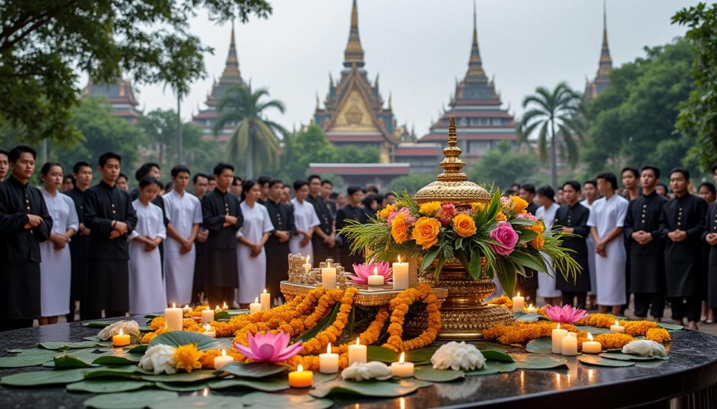 découvrez l'hommage émouvant rendu à plai thong bai en thaïlande, un moment de deuil national marqué par la compassion et le respect.