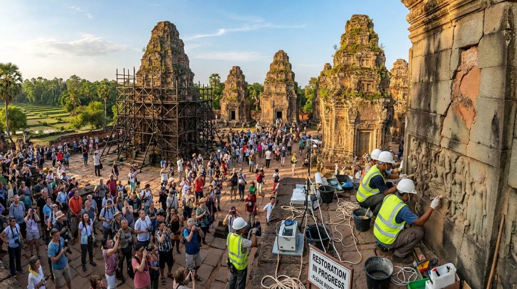 découvrez les défis méconnus de la restauration des temples admirés par des milliers de visiteurs, et plongez au cœur des efforts pour préserver ce patrimoine exceptionnel.