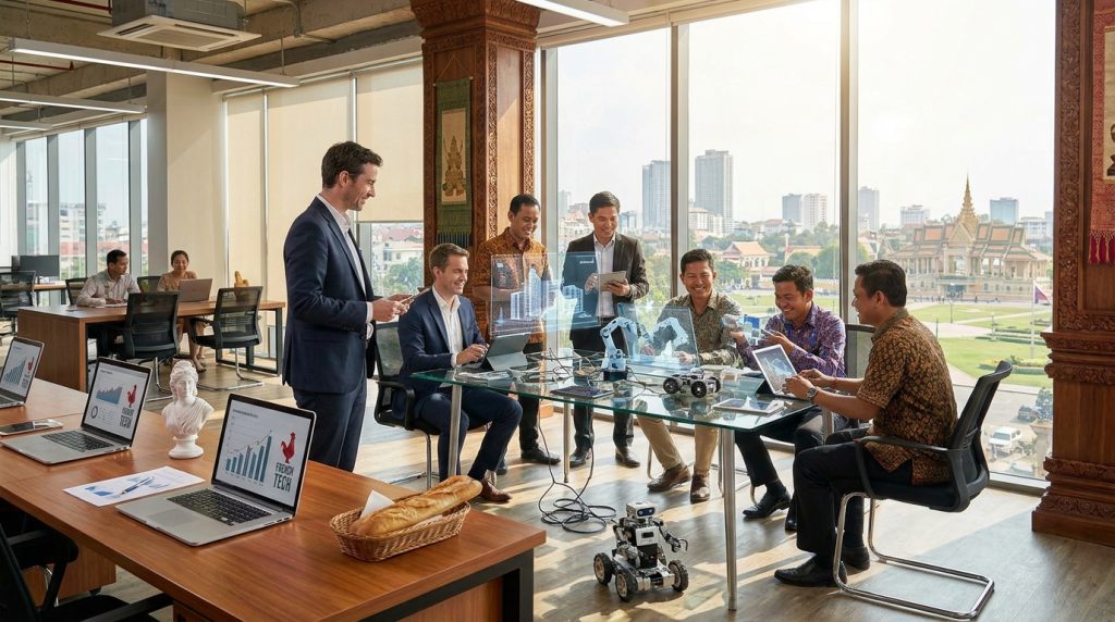 découvrez comment la french tech soutient le développement de l'intelligence artificielle au cambodge, favorisant l'innovation et les opportunités technologiques dans la région.
