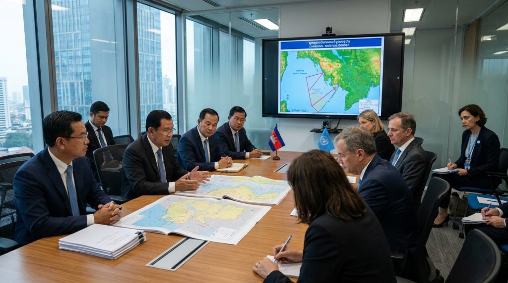 le cambodge fait appel aux nations unies pour régler son différend maritime avec un pays voisin, cherchant une solution pacifique et diplomatique.