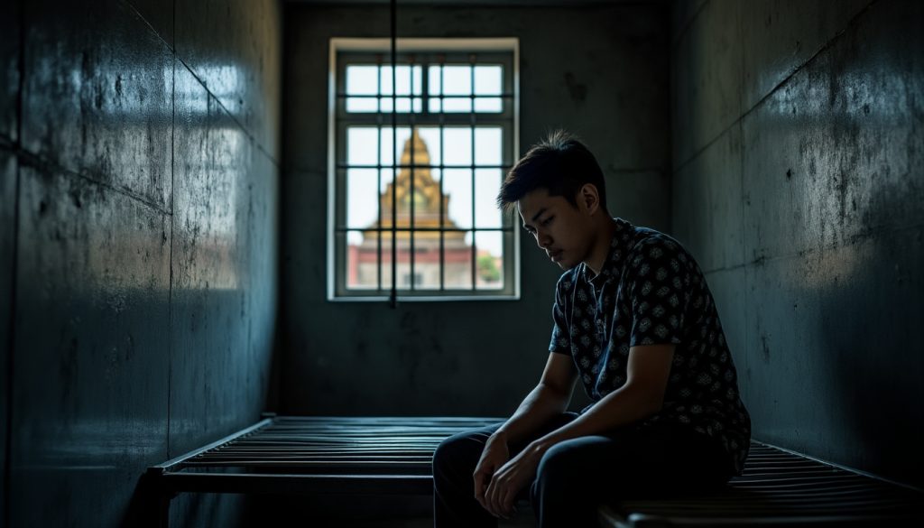 en thaïlande, un utilisateur facebook condamné à 18 mois de prison pour un commentaire jugé critique envers la monarchie, illustrant les restrictions sévères sur la liberté d'expression.