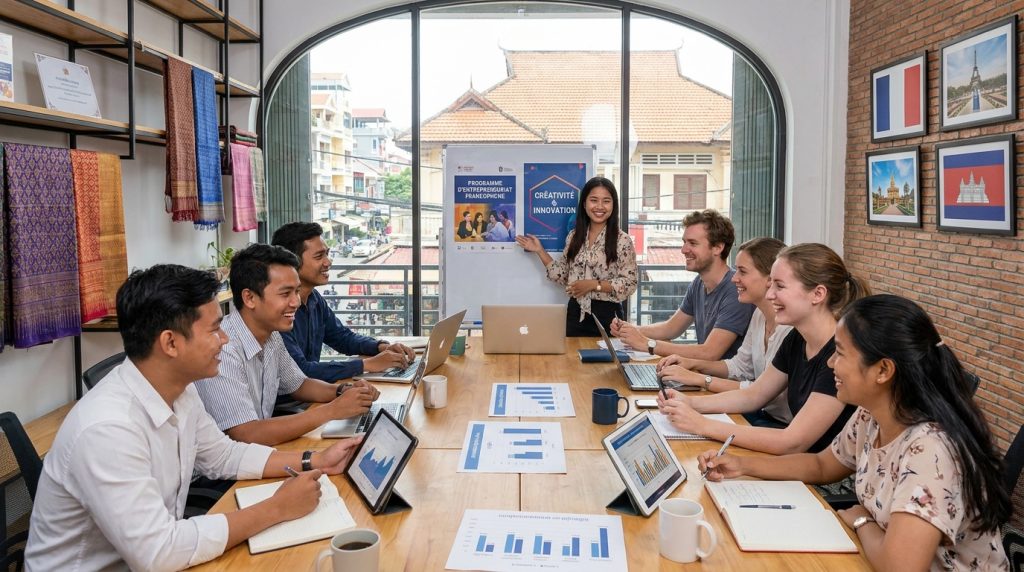 découvrez un programme de formation innovant au cambodge conçu pour accompagner et soutenir les jeunes entrepreneurs francophones dans le développement de leurs projets.