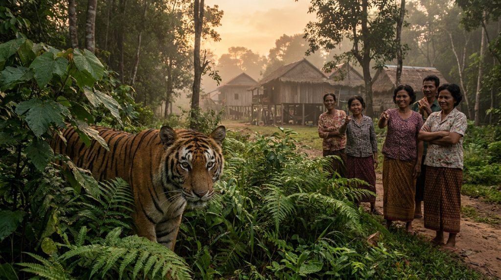 au cambodge, le retour du tigre ravive l'espoir de préservation de la faune sauvage tout en soulevant des préoccupations sur la cohabitation entre l'homme et cet animal emblématique.