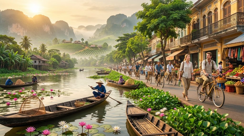 explorez le cambodge de manière responsable entre phnom penh et kampot. un voyage durable pour découvrir la culture, la nature et les initiatives locales respectueuses de l'environnement.